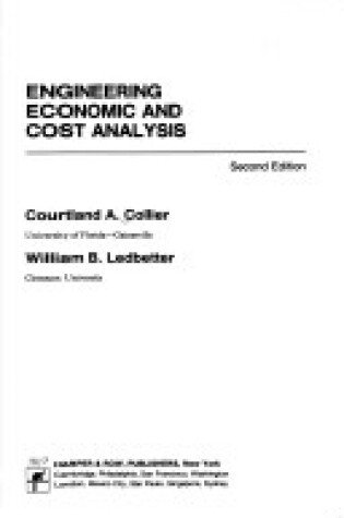 Cover of Engineering Cost Analysis