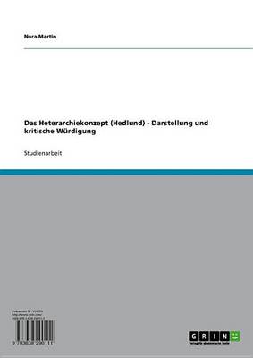 Book cover for Das Heterarchiekonzept (Hedlund) - Darstellung Und Kritische Wurdigung