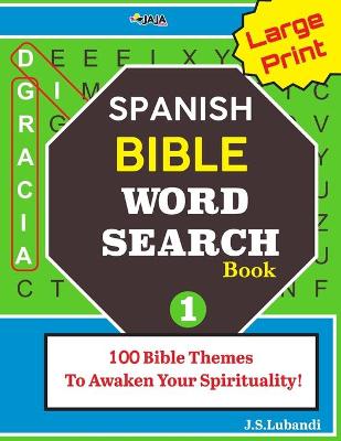 Book cover for Large Print SPANISH BIBLE Word Search Book