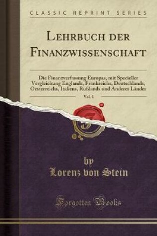 Cover of Lehrbuch Der Finanzwissenschaft, Vol. 1