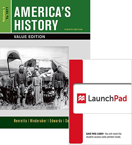 Book cover for America's History 8e V1 & Launchpad for America's History 8e V1 (Access Card)