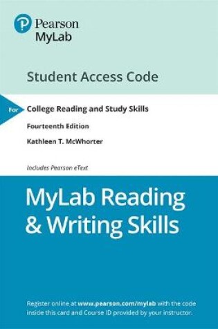 Cover of NEW MyLab Reading & Writing Skills with Pearson eText -- Standalone Access Card -- for College Reading and Study Skills