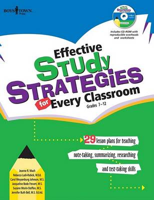 Book cover for Effective Study Strategies for Every Classroom Grades 7-12