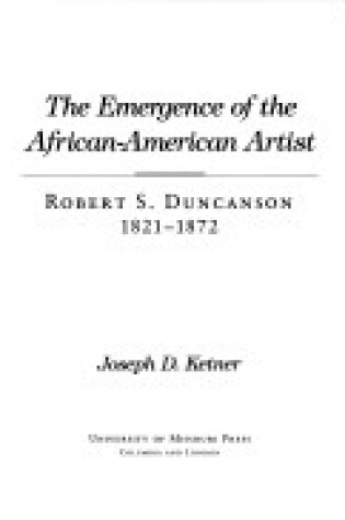 Cover of The Emergence of the African-American Artist