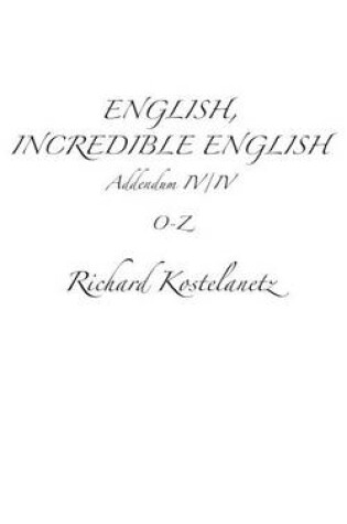Cover of English, Incredible English Addendum IV/IV
