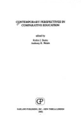 Cover of Contemporary Perspectives in Comparative Education