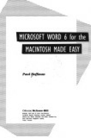 Cover of Microsoft Word for the Macintosh Made Easy