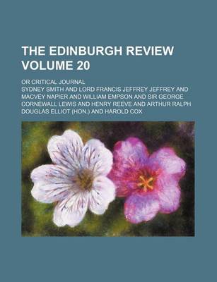 Book cover for The Edinburgh Review Volume 20; Or Critical Journal