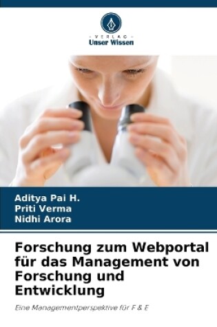 Cover of Forschung zum Webportal für das Management von Forschung und Entwicklung