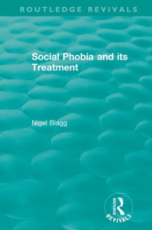 Cover of School Phobia and its Treatment (1987)