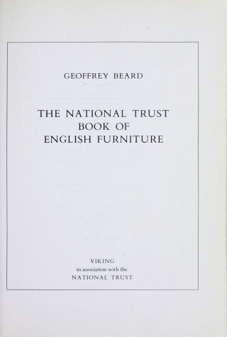 Book cover for The National Trust Book of English Furniture