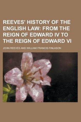 Cover of Reeves' History of the English Law