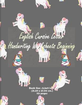 Book cover for English Cursive Letter Handwriting Worksheets Beginning