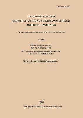 Cover of Untersuchung Von Kopiersteuerungen