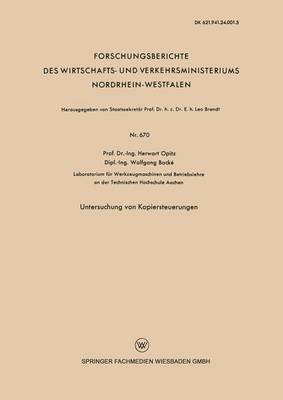 Book cover for Untersuchung Von Kopiersteuerungen