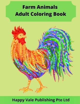 Book cover for Farm Animals Adult Coloring Book