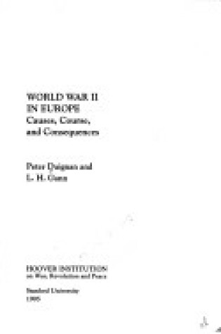 Cover of World War II in Europe, Volume 12