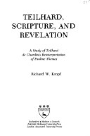 Cover of Teilhard Script & Revelation