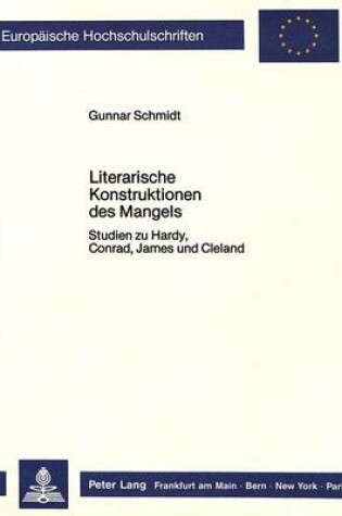 Cover of Literarische Konstruktionen Des Mangels