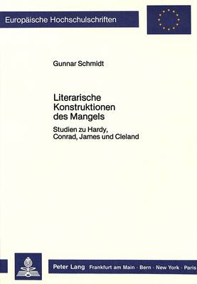 Cover of Literarische Konstruktionen Des Mangels