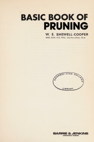 Cover of Basic Book of Pruning