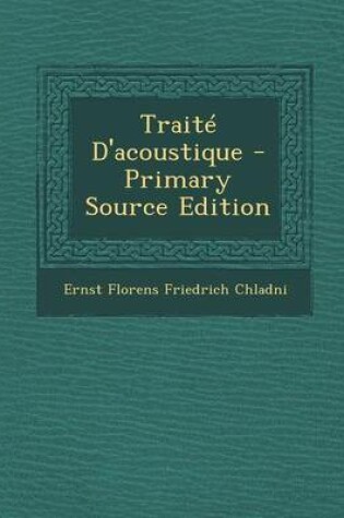 Cover of Traite D'Acoustique