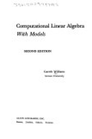 Cover of Computational Linear Algebra with Models