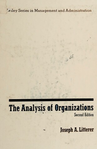 Book cover for Analysis of Organizations