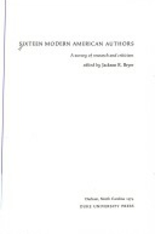 Cover of Sixteen Modern American Authors