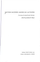 Book cover for Sixteen Modern American Authors