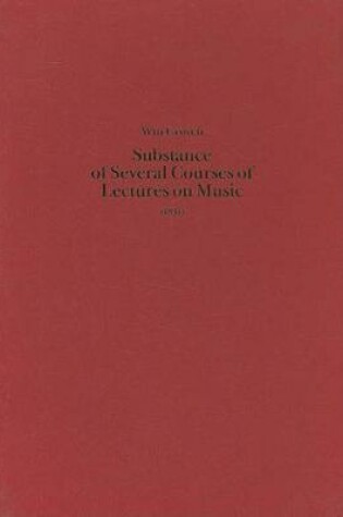 Cover of Substance of Several Courses of Lectures on Music (1831)