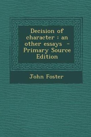 Cover of Decision of Character