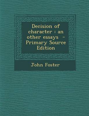 Book cover for Decision of Character