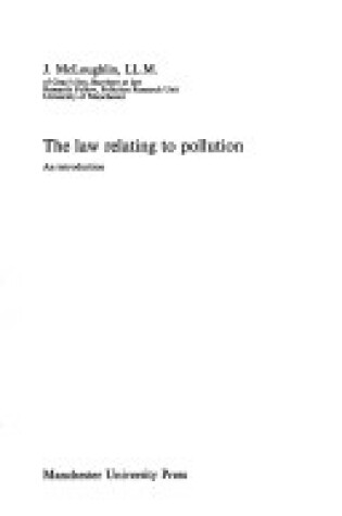 Cover of Law Relating to Pollution