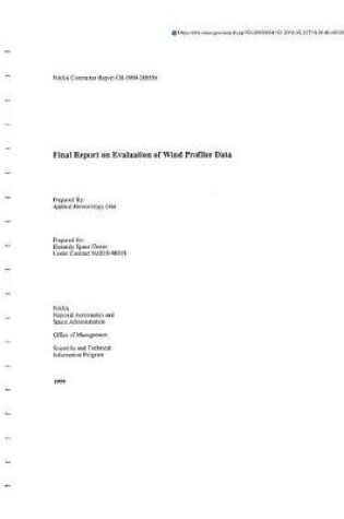 Cover of Evaluation of Wind Profiler Data