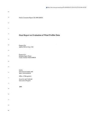 Cover of Evaluation of Wind Profiler Data