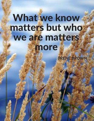 Book cover for "What we know matters but who we are matters more."