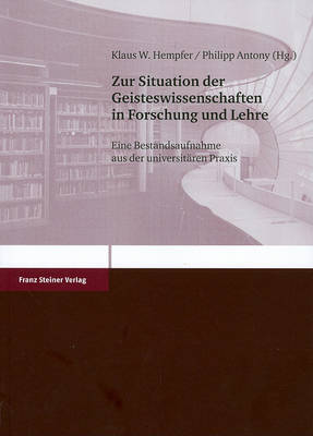 Cover of Zur Situation Der Geisteswissenschaften in Forschung Und Lehre