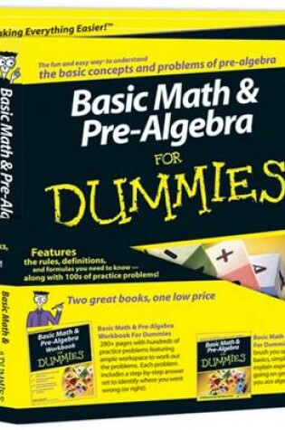 Cover of Basic Math and Pre-Algebra For Dummies Education Bundle