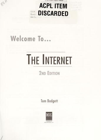 Book cover for Welcome to the Internet