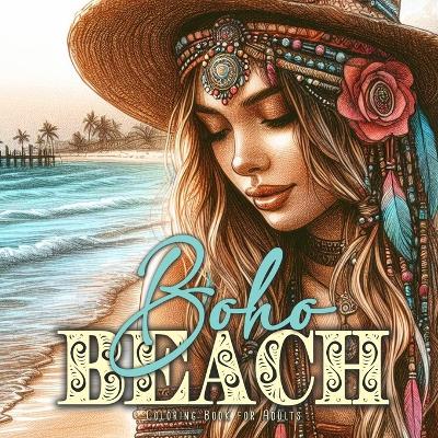 Book cover for Boho Beach Coloring Book for Adults