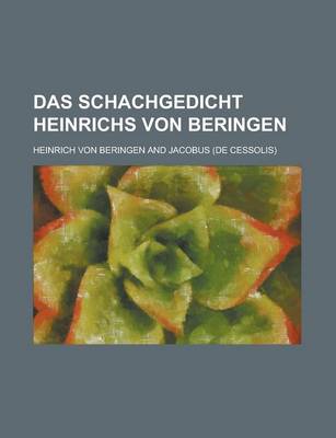 Book cover for Das Schachgedicht Heinrichs Von Beringen