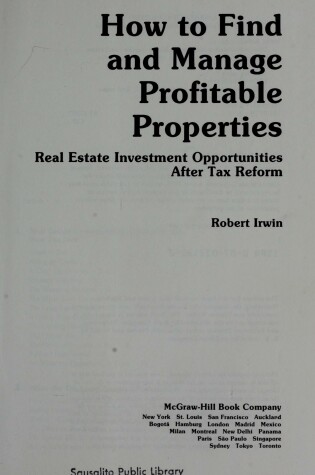 Cover of How to Find and Manage Profitable Properties