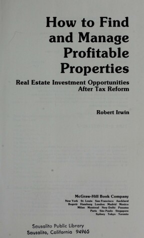 Book cover for How to Find and Manage Profitable Properties