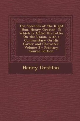 Cover of The Speeches of the Right Hon. Henry Grattan