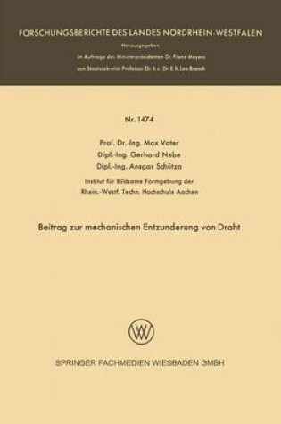Cover of Beitrag Zur Mechanischen Entzunderung Von Draht