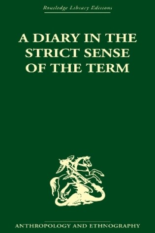 Cover of A Diary in the Strictest Sense of the Term