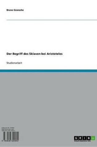 Cover of Der Begriff Des Sklaven Bei Aristoteles