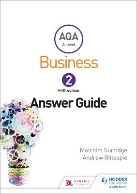 Book cover for AQA Business for A Level 2 (Surridge & Gillespie): Answers