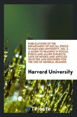 Cover of A Guide to Reading in Social Ethics and Allied Subjects